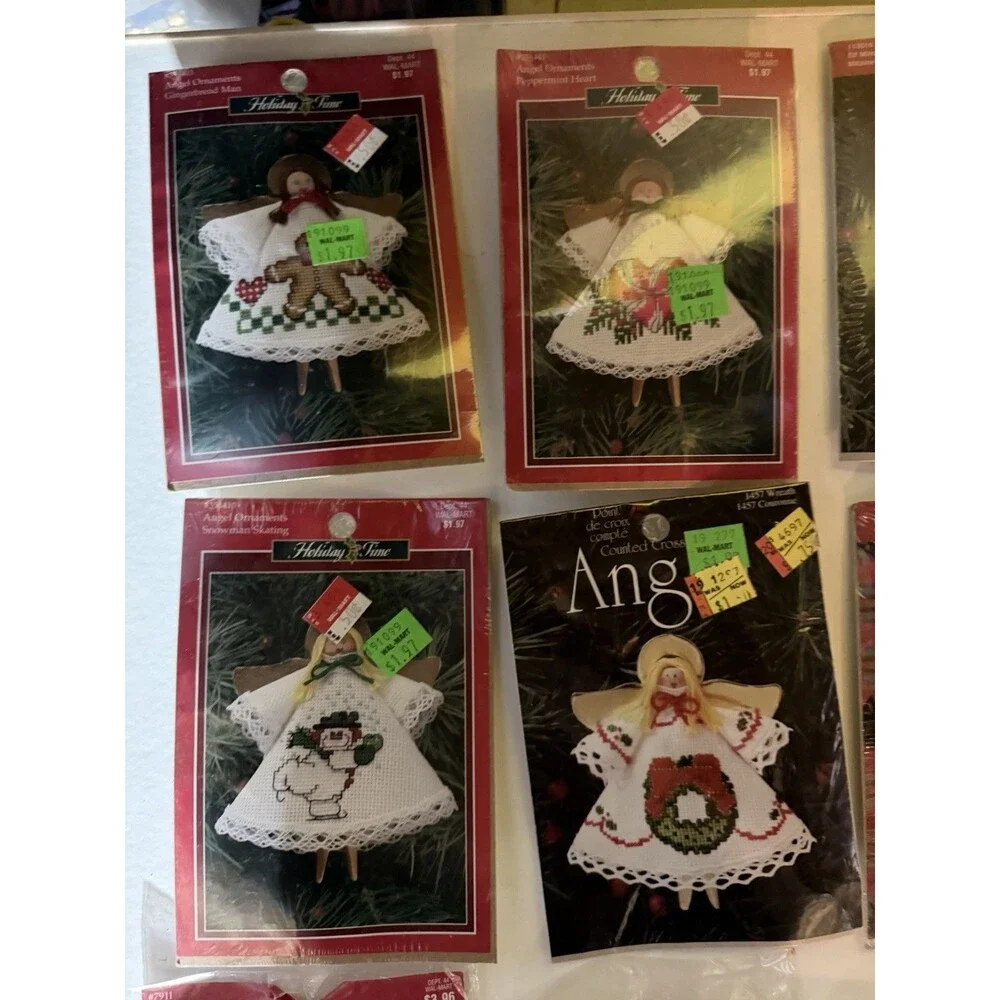 Vtg Cross Stitch Set Of 15 Christmas Themed Holiday Sets